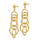 14K Circle Drop Post Earrings